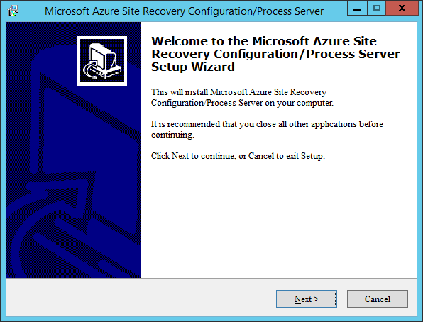 Azure Site Recovery Config Server VM Wizard