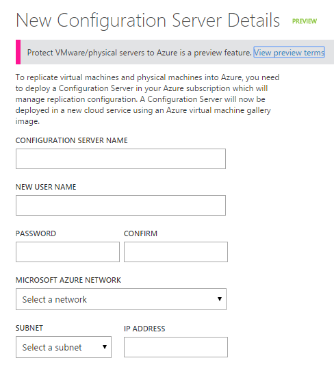 Azure Site Recovery Config Server