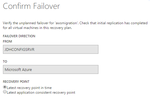 ASR Confirm Failover