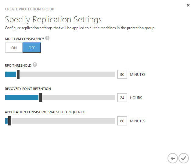 ASR Protection Group Replication Settings