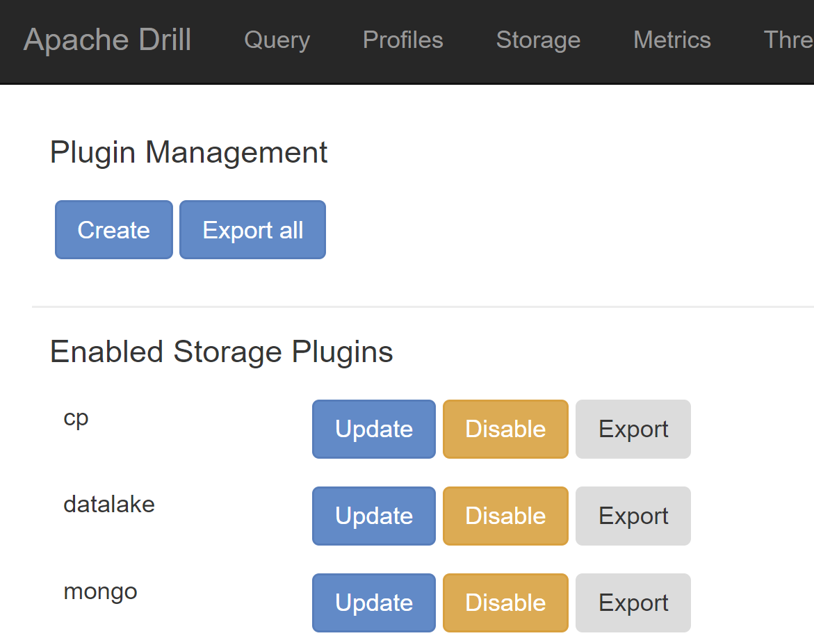 Storage plugin in Apache Drill