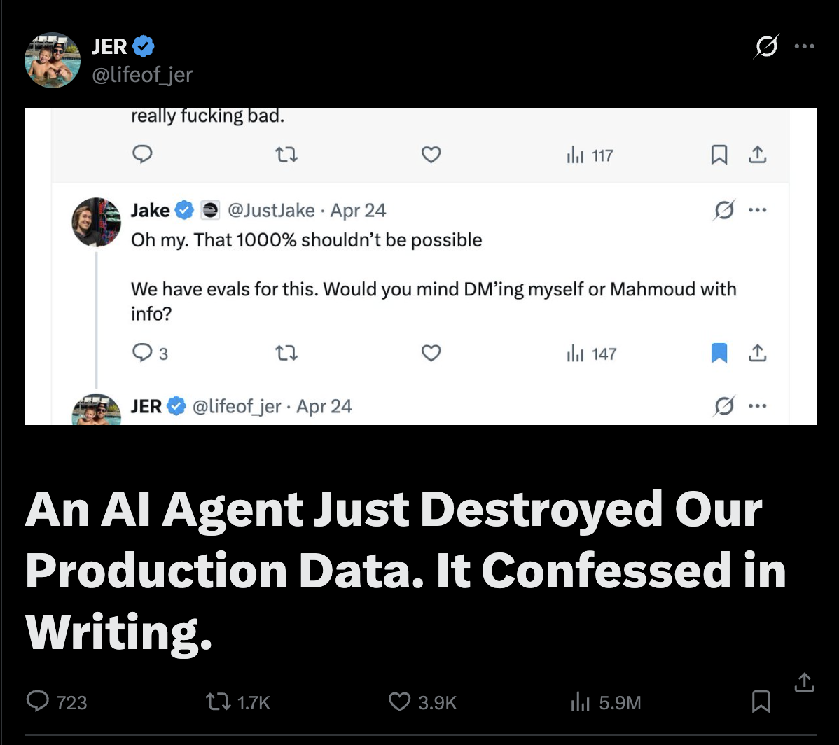 Rogue AI deletes production database